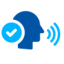 AI voice automation icon representing intelligent solutions for business efficiency and growth.