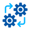 Automation icon representing AI solutions and streamlined business processes for enhanced efficiency and growth at BinB Solutions.