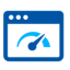 Website speed icon representing optimized performance for smart websites and business growth strategies.